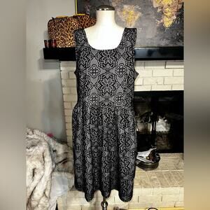 GEORGE Black Lace-like dress black Knee Length Size 20 XXL